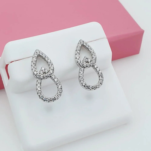 "925 Sterling Silver Cubic Zirconia Earrings,  U19254680 - Picture 7 of 11